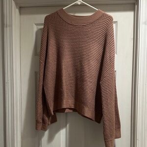 Women's Waffle Knit Sweater - Mauve